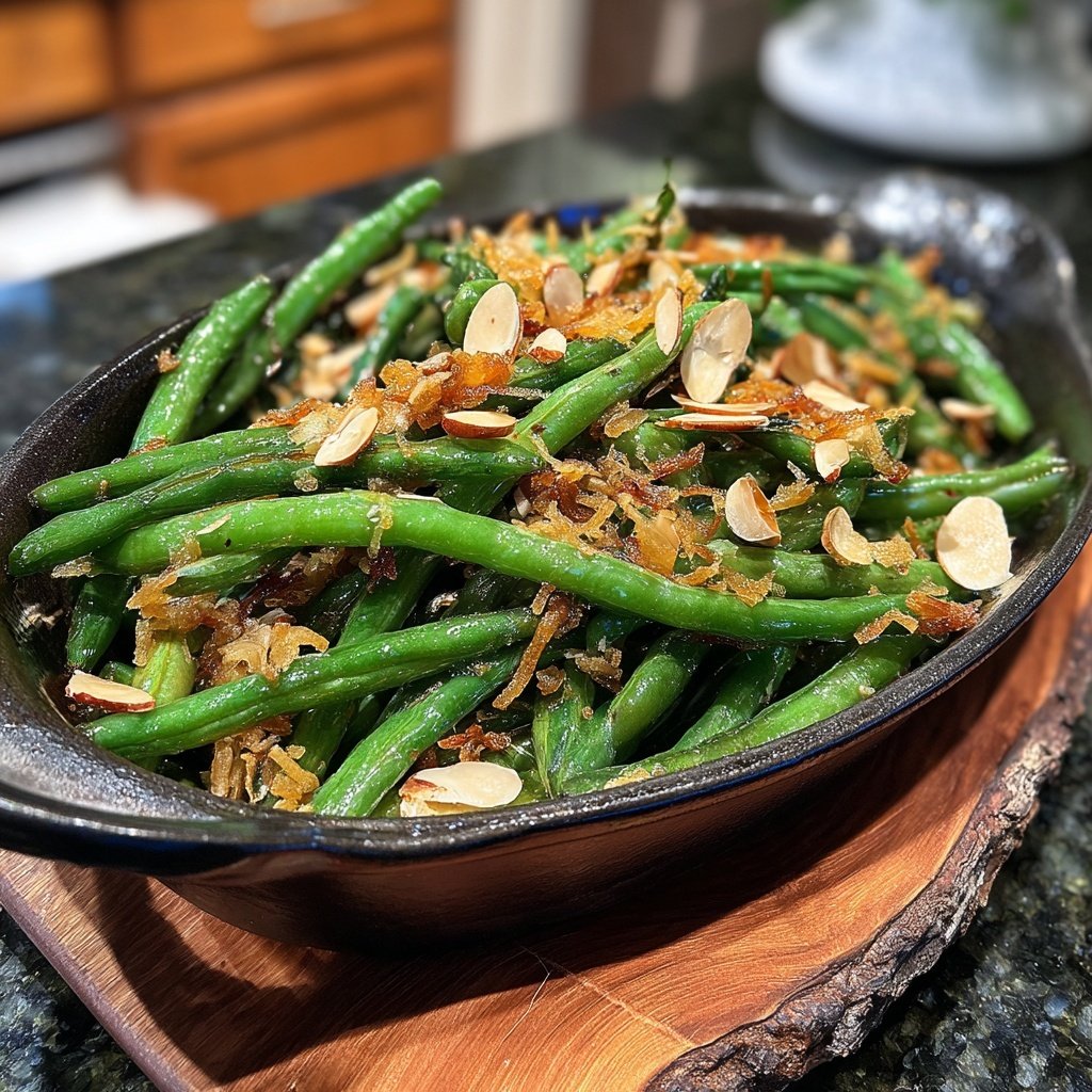 Roasted Green Beans Almondine