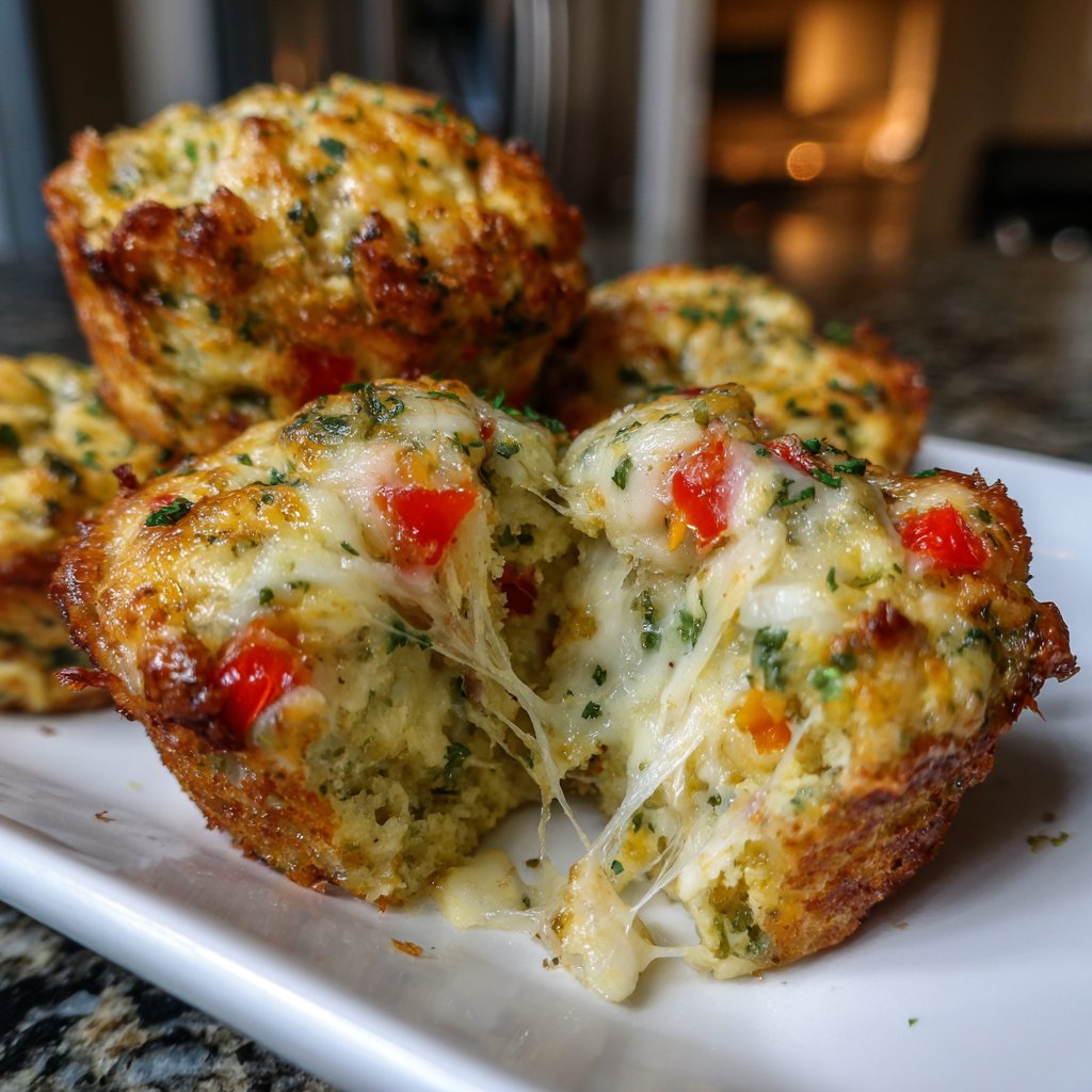 Super Bowl Party Cheesy Veggie Muffins