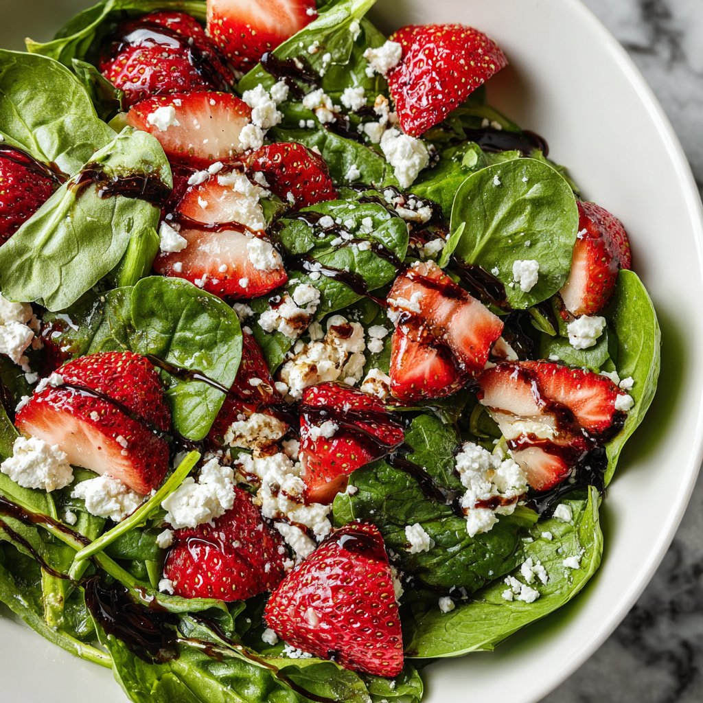 Fresh Strawberry Spinach Salad With Feta