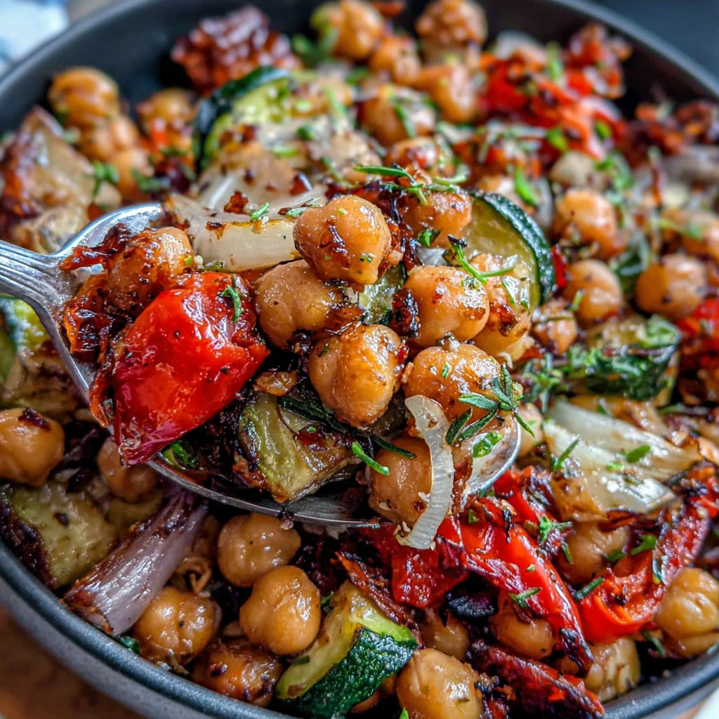 Mediterranean Roasted Chickpeas And Vegetables