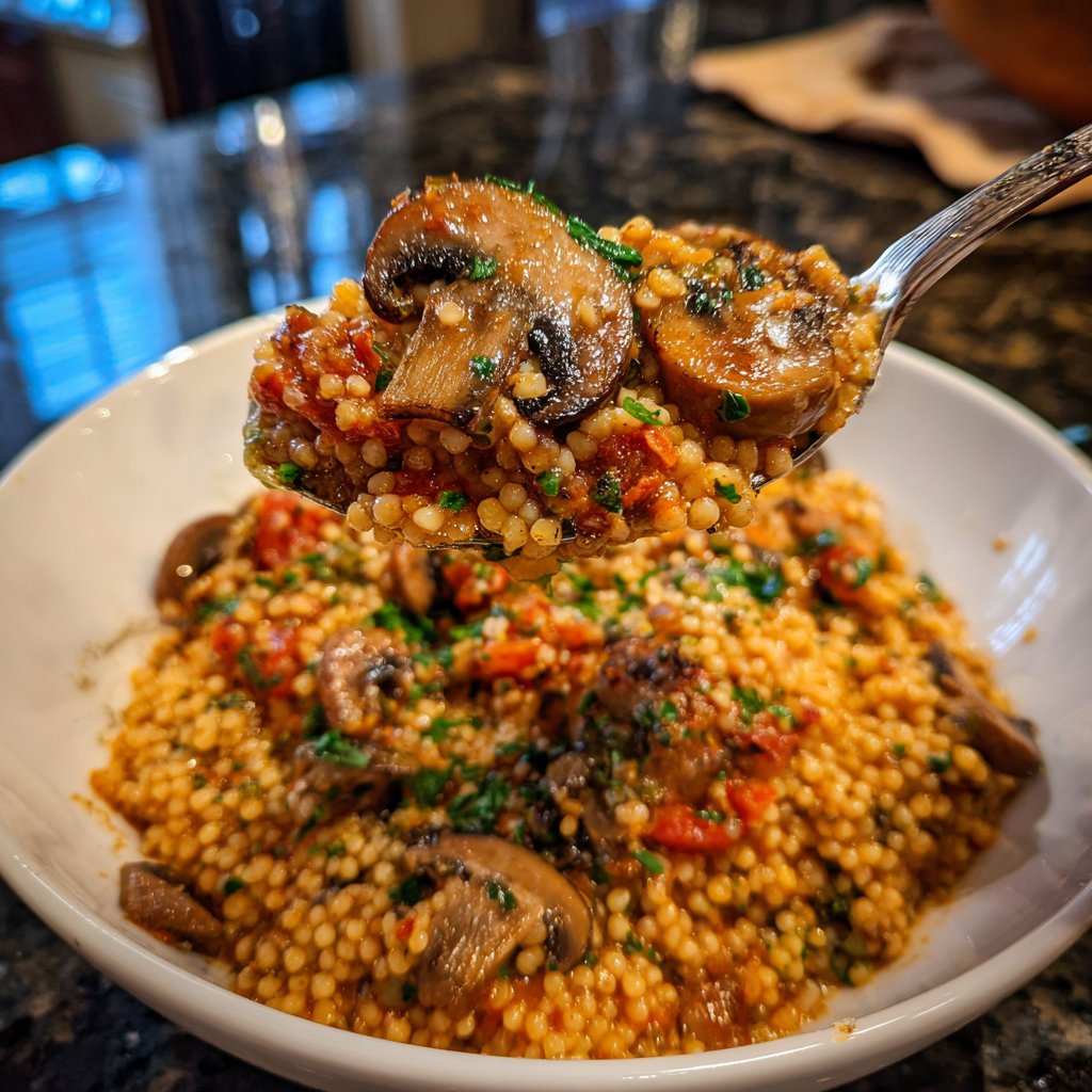 Creamy Mushroom Tomato Couscous