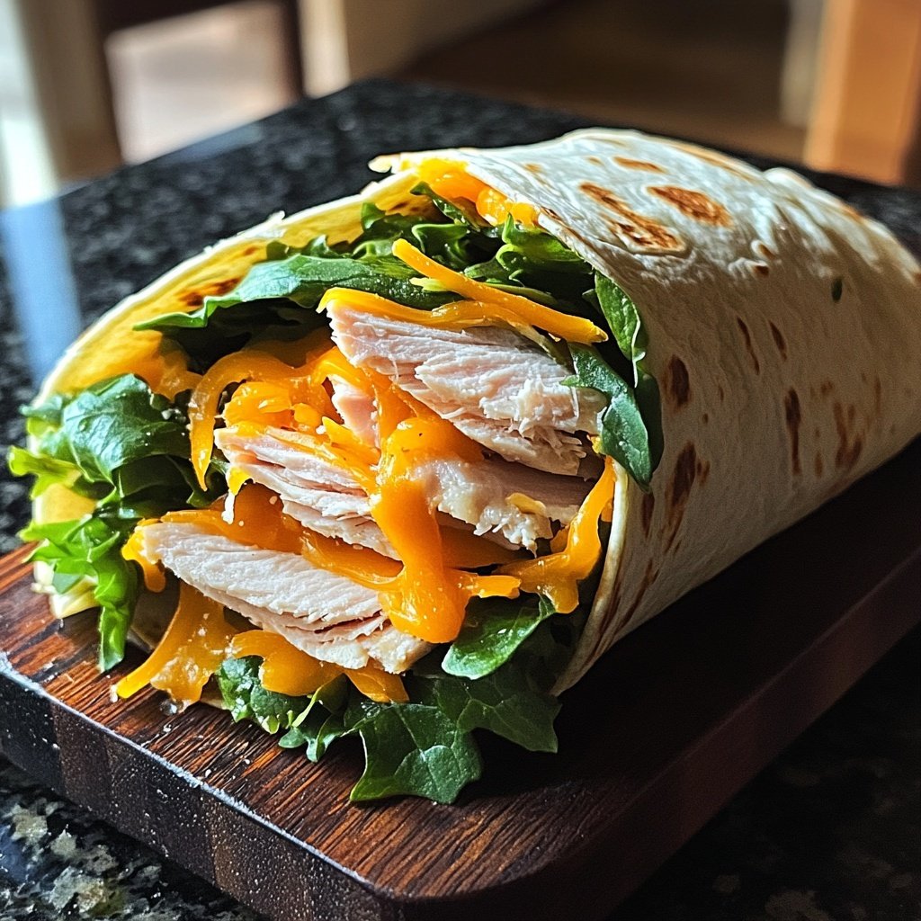Easy Turkey and Cheese Wrap Lunch