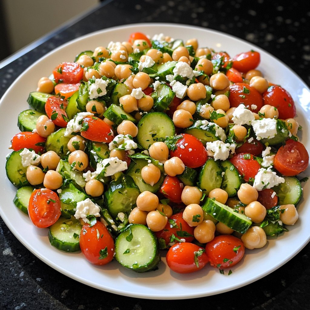 Healthy Mediterranean Chickpea Salad Lunch