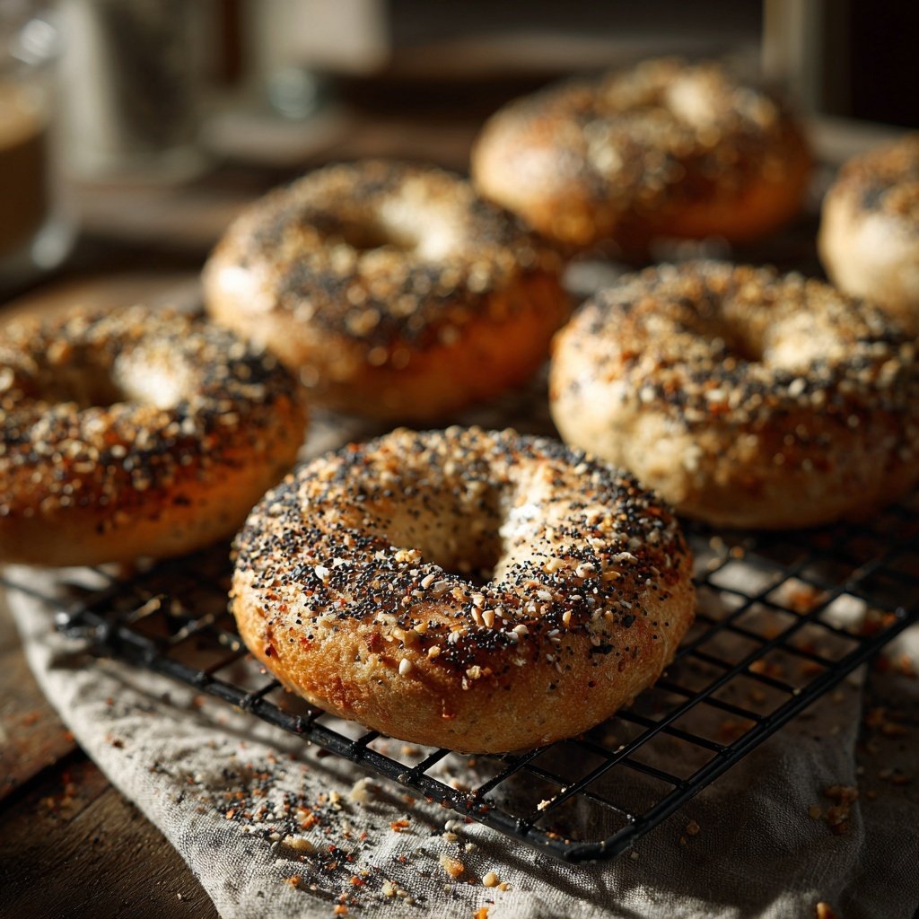 Protein Bagels With Everything Spice