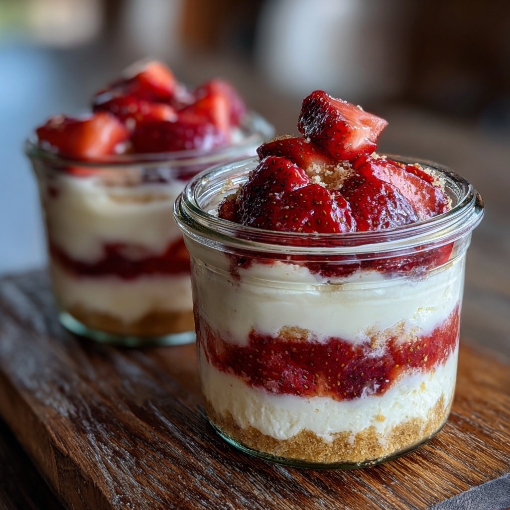Strawberry Cheesecake Breakfast Jars