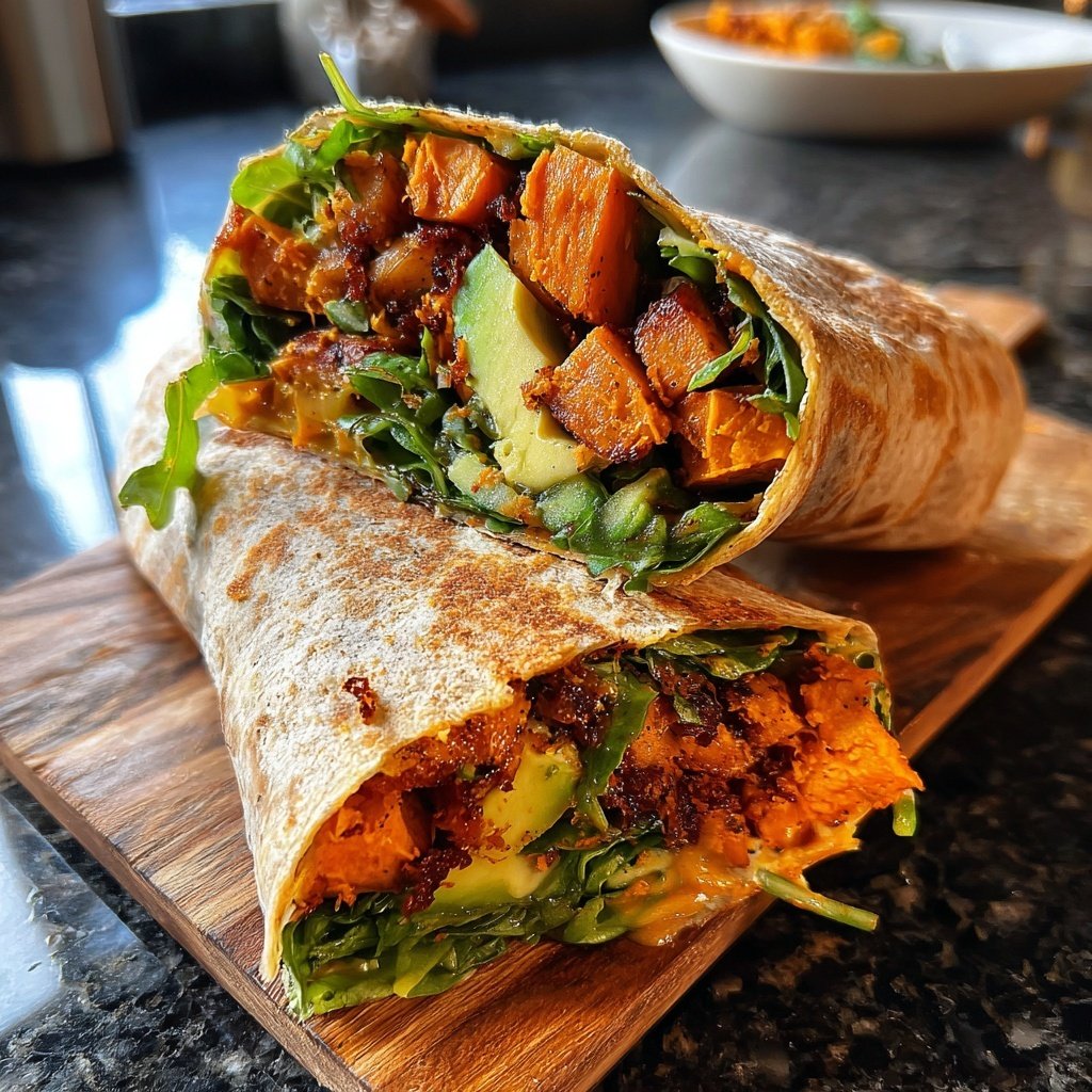 Healthy Lunch Roasted Sweet Potato Wraps