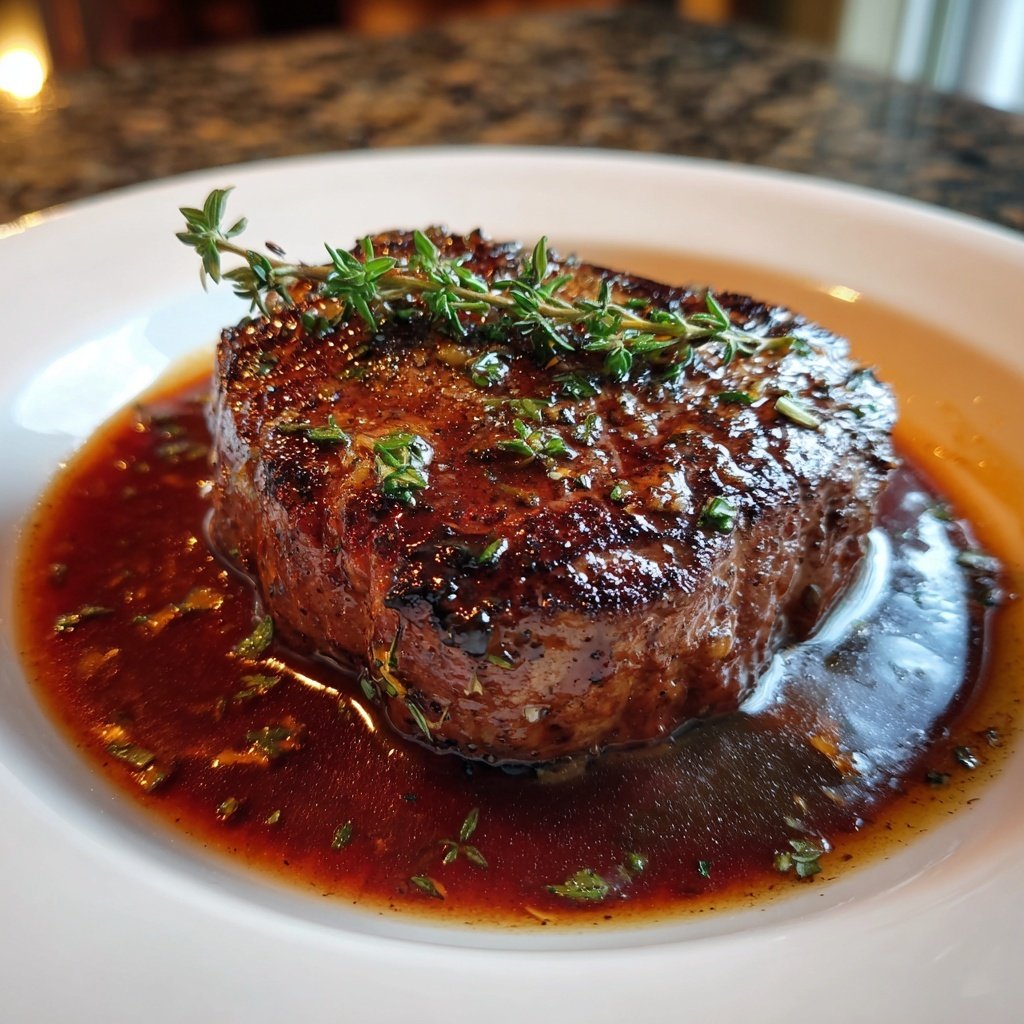 Romantic Filet Mignon with Red Wine Sauce
