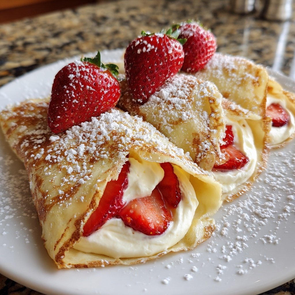 Strawberry Cream Breakfast Crepes