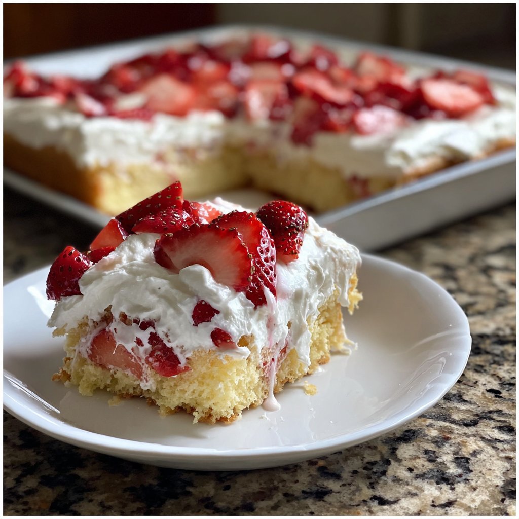 Strawberry Shortcake Sheet Cake