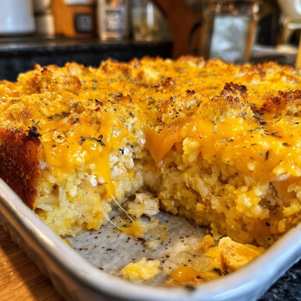 Cheesy Chicken And Rice Bake