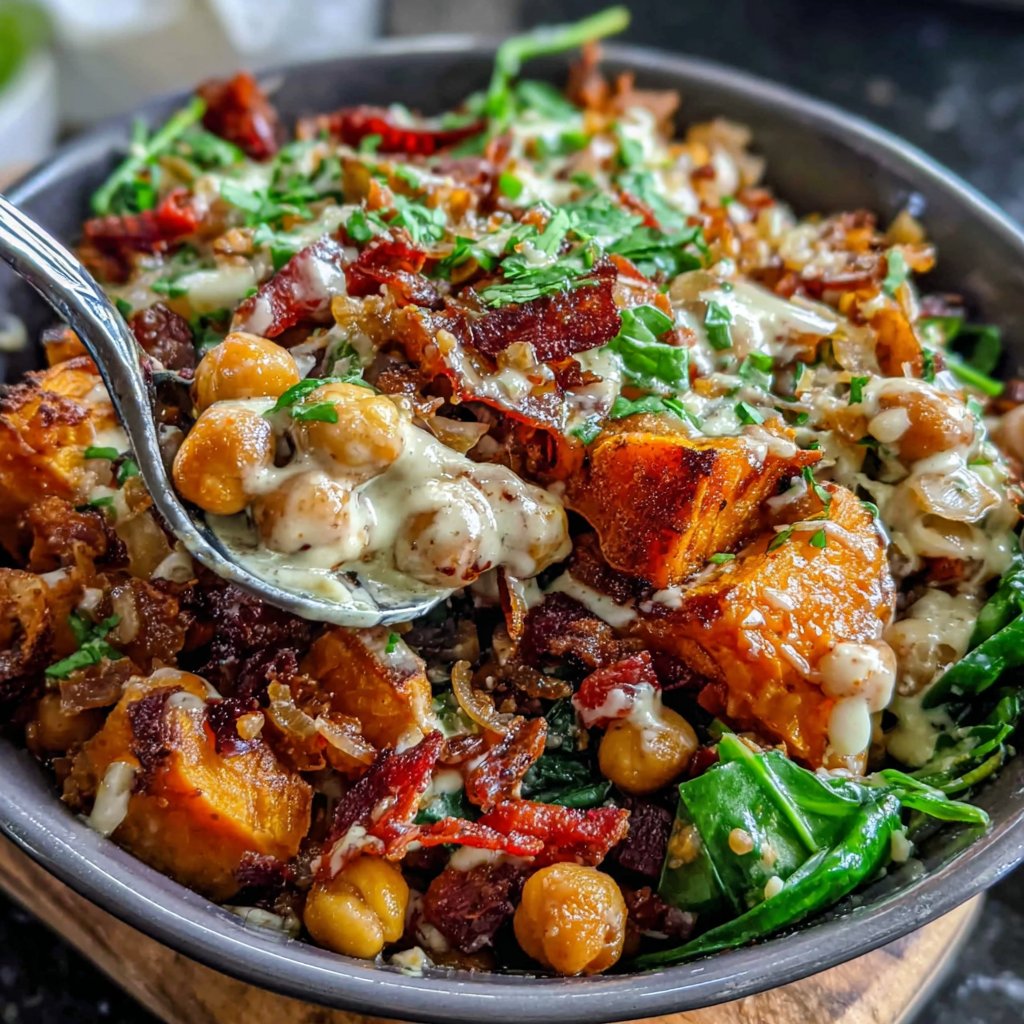 Roasted Sweet Potato Chickpea Bowl