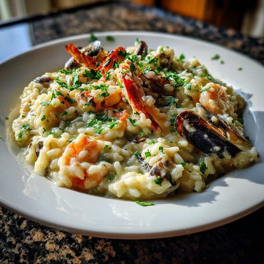Seafood Risotto with White Wine