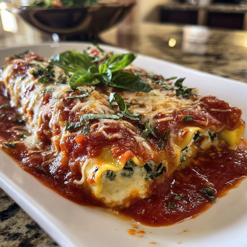 Valentine Dinner Spinach Ricotta Cannelloni