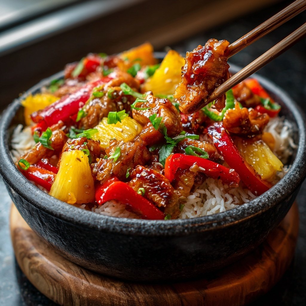 Sweet Pineapple Chicken Rice Bowl