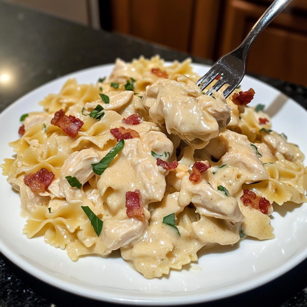 Creamy Chicken Bacon Ranch Pasta