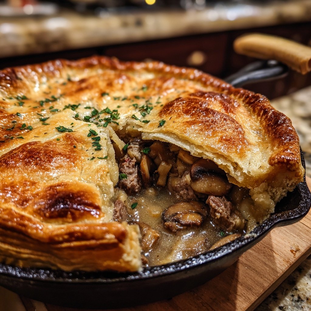 Comfort Food Beef and Mushroom Pot Pie